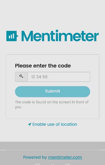 mentimeter code